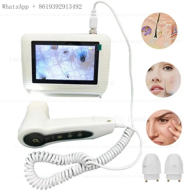 5 Inch Skin Analyzer Skin Hair Scalp Detector Dermoscopy Tester Analyser For Diagnosis Skin Care Tools With 2 Lens Rechargeable