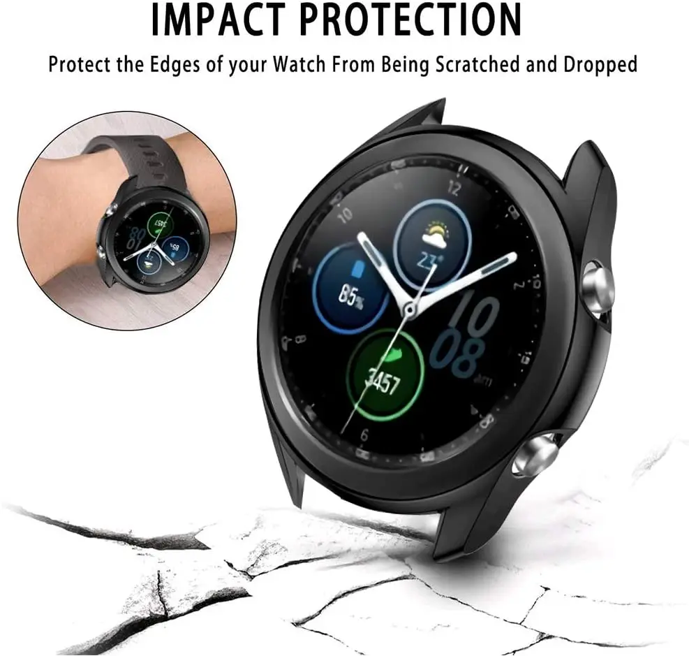 Case For Samsung Galaxy watch 3 45mm 41mm samrtwatch Soft Plated TPU bumper 41 45 mm smart watch Protector Cover Accessories