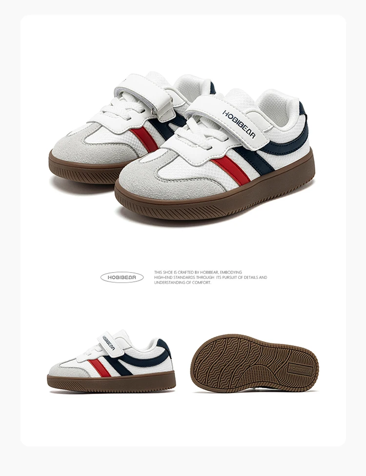 HOBIBEAR Schuhe mit breiter Zehenpartie für kleine Kinder, leichte Turnschuhe mit Klettverschluss, Kunstleder-Mesh-Wanderschuhe für Kleinkinder – Detail 19