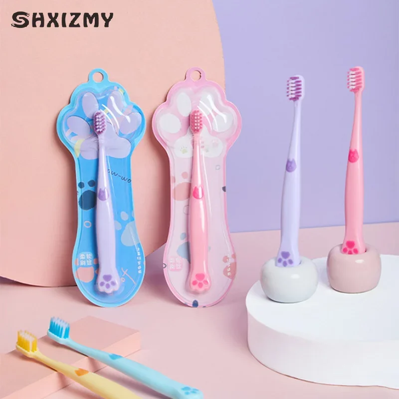 

Dog Paw Shape Children's Toothbrush Soft Bristle Teeth Whitening Brushes For 2-12 Years Old Kids Toothbrushes Dental Oral Care
