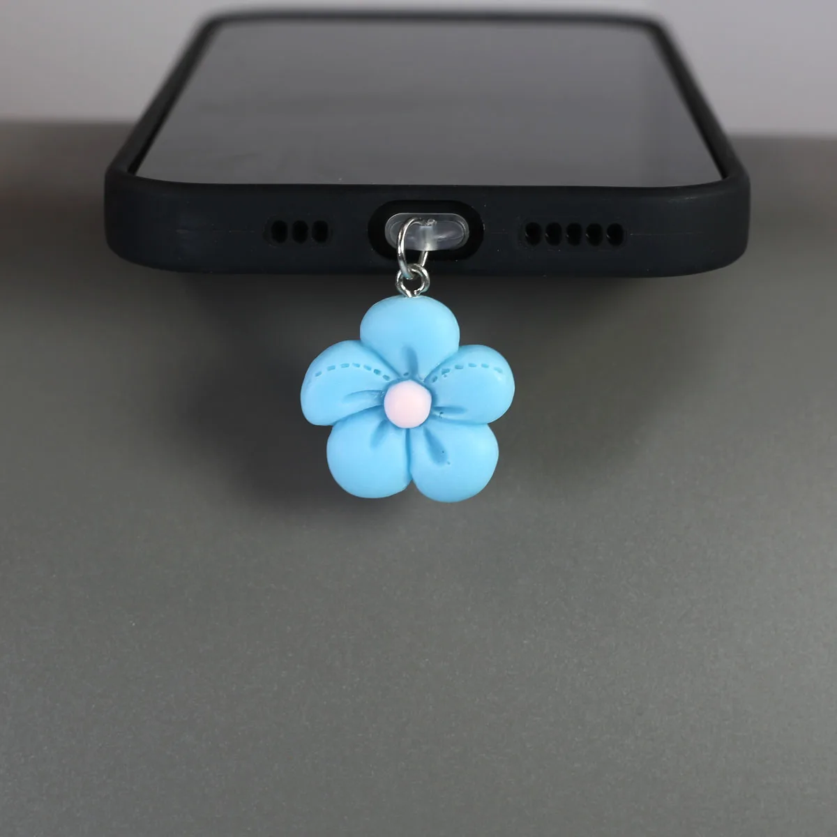 Beautiful Flower Phone Dust Plug Hanging Decoration Phone Accessories Keychain And Bag Pendant For IPhone For Samsung Type-C