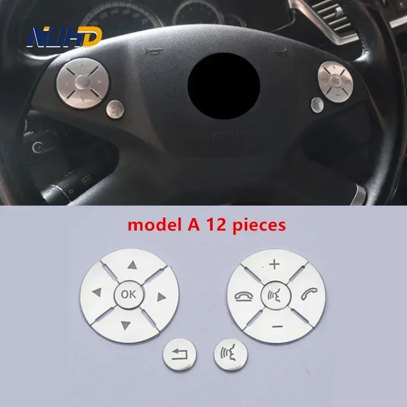 Chrome ABS Steering Wheel Buttons Sequins Decoration Cover Trim For Mercedes Benz ML GL CLS SLK GLK E C S R Class Accessories