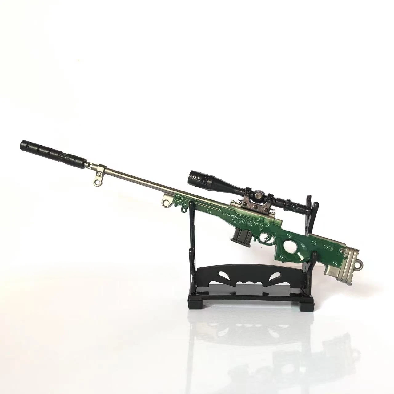 Modelo de rifle liga mini 20cm awm m416 pistola modelo pubg jedi brinquedo arma brinquedo fidget ornamento de mesa para meninos adultos presente de natal