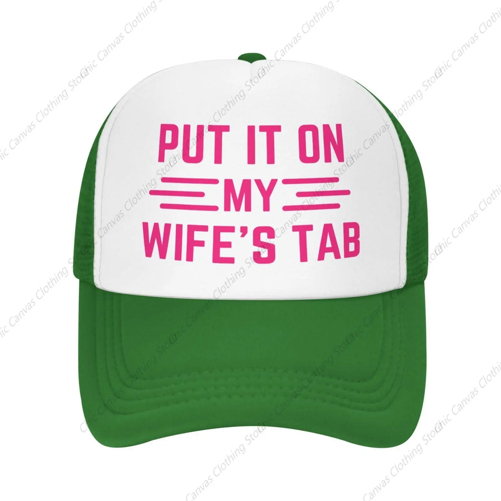 Put It On My Wife's Tab Mesh Hat Mother's Day Valentine's Day Mesh Hat For Women Baseball Cap Adjustable Cap Gift For Husband