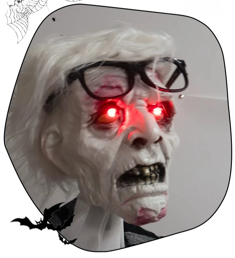For Horror Striped Suit Mr. Zombie Station Haunted House Secret Room Electric Voice Activated Decorative Ornament