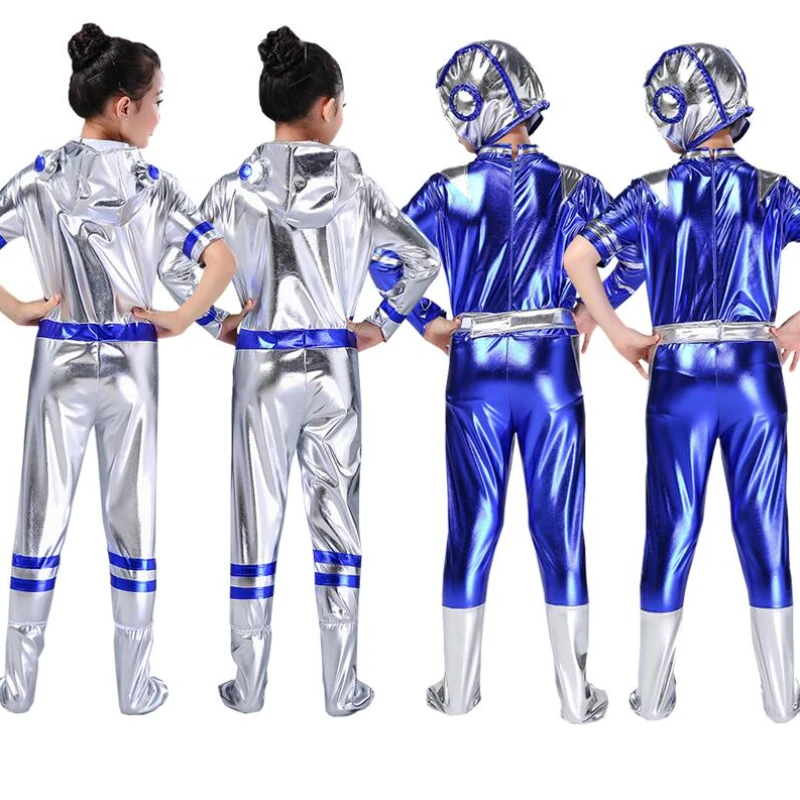 Robô Cosplay para Crianças, Performance Astronauta, Palco Espacial, Roupa de Dança, Macacão, Saia, Roupas para Menino e Menina, Festa Infantil