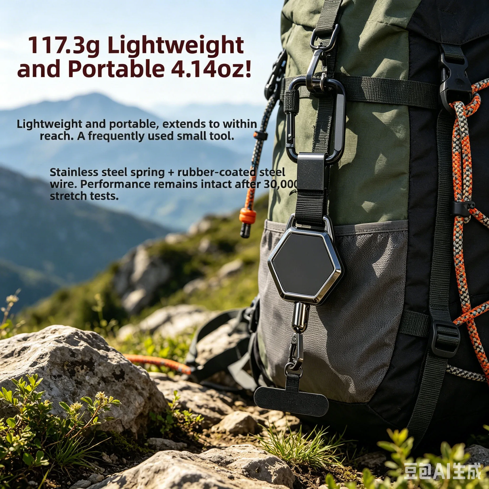 

Anti-Theft Retractable Phone Tether Smartphone Safety Lanyard Strap With Carabiner For Camping & Hiking Secure Your Device