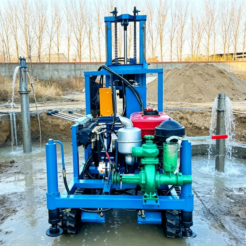 Customized 28HP Diesel Well Rig Wheel Type 180M Precise Drilling Compact Portable Water Well Drilling Rig