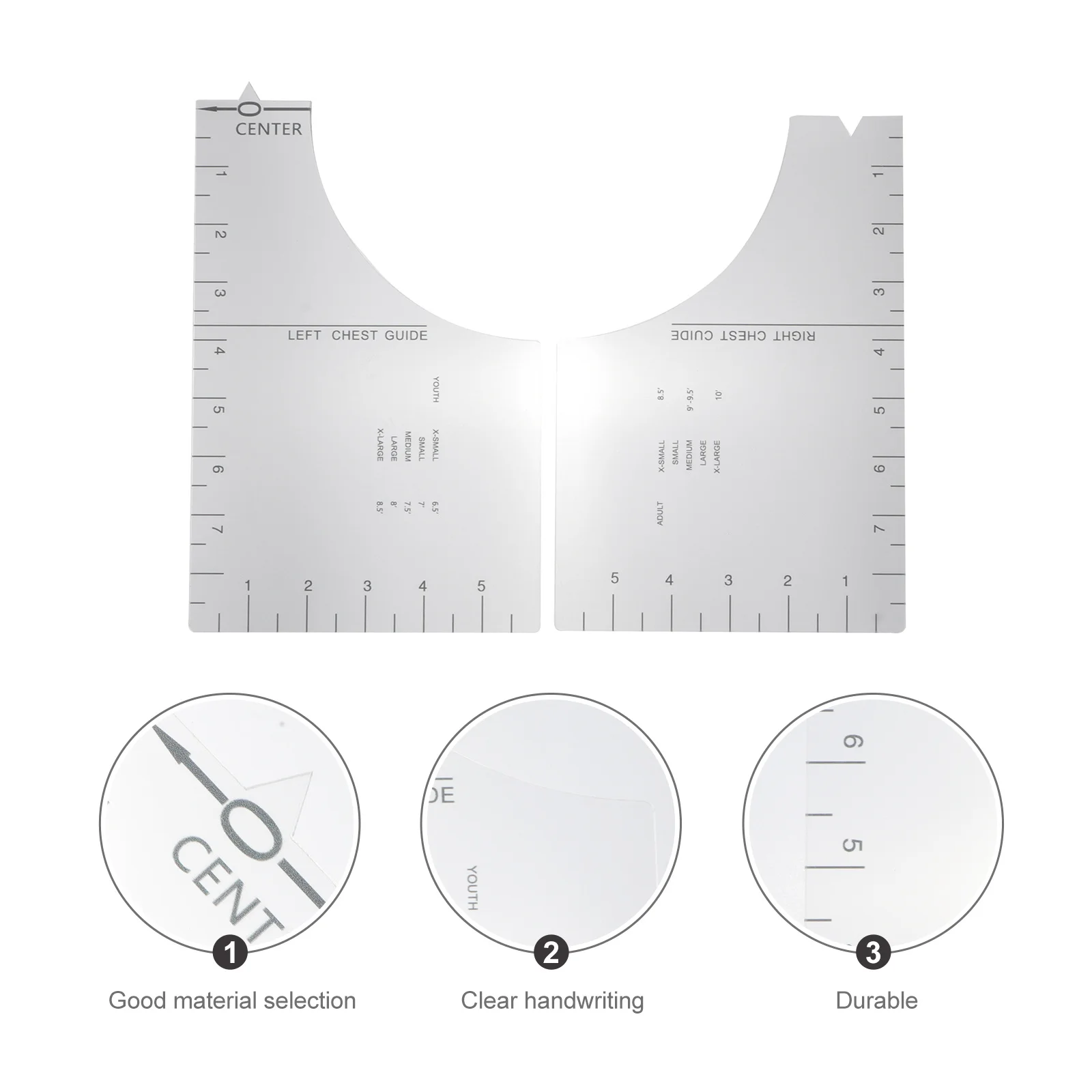 

1Pcs Round Collar Calibration Tool Acrylic Ruler Transparent Sewing Guide Fabric Stitching Measurement for T-Shirt Printing
