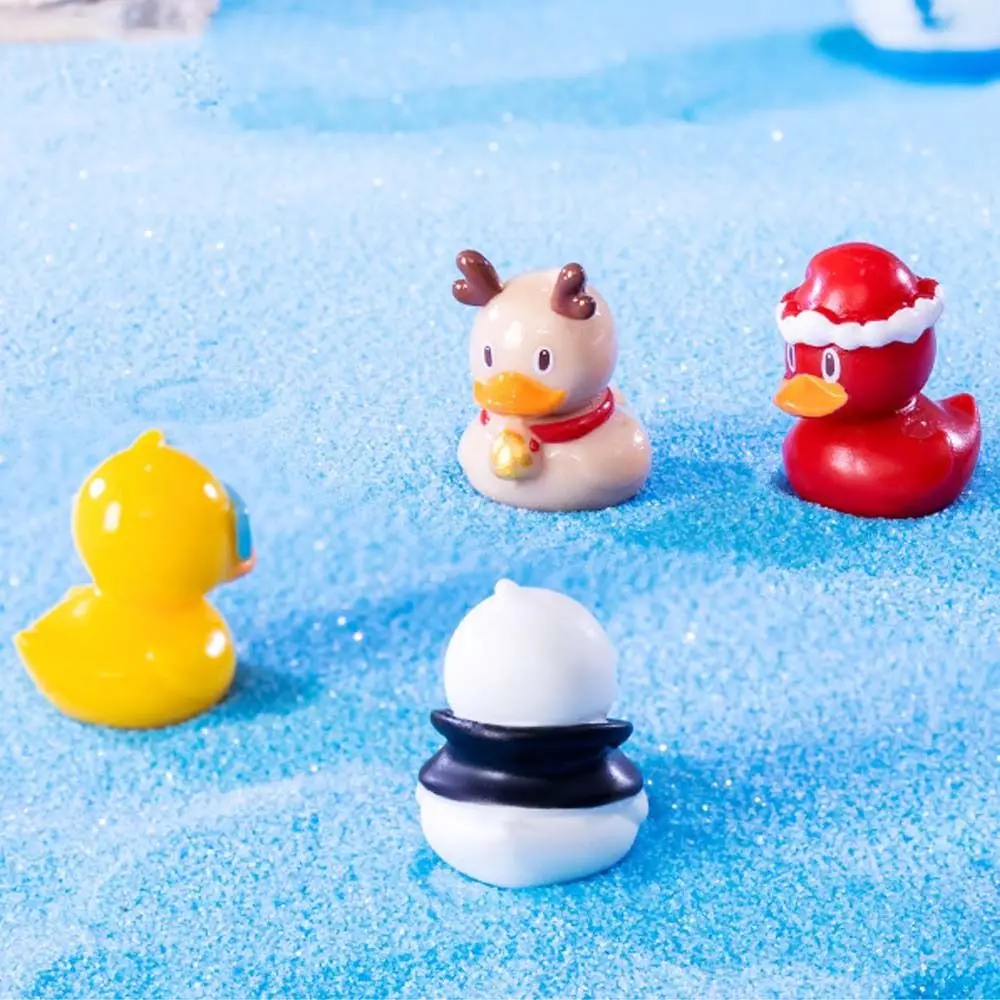 Simpatiche mini figurine di anatra artigianato in resina figurine di anatra fatte a mano in miniatura fai da te cartone animato micro decorazione paesaggistica