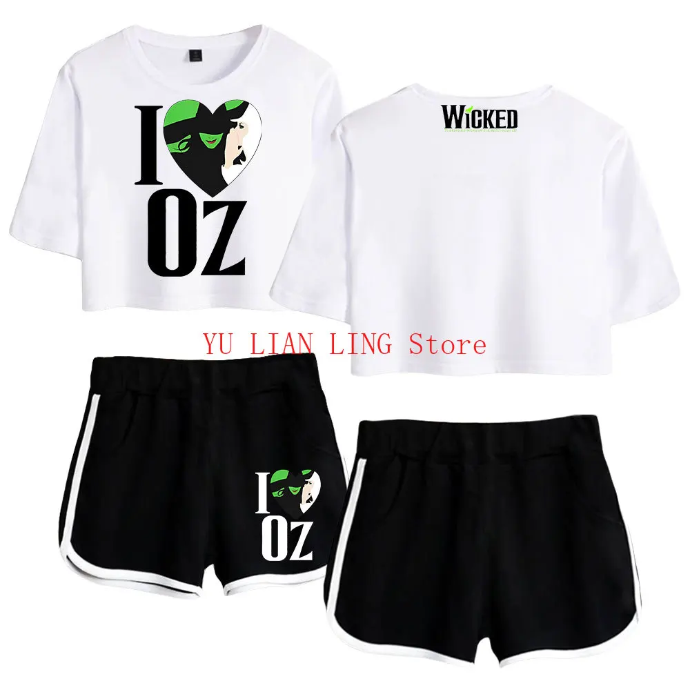 Film WICKED The Musical Merch Set da donna estivo Crop Top Pantaloncini Completi a due pezzi Tuta da donna casual Tuta sportiva