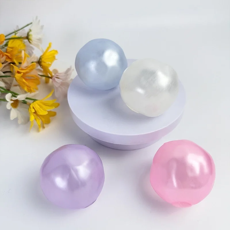 6cm Shapeable Fidget Squeeze Vaseline Ball Coconut Oil Filled Transparent Pearl Color Sensory Toy Portable Stress Relief Gift