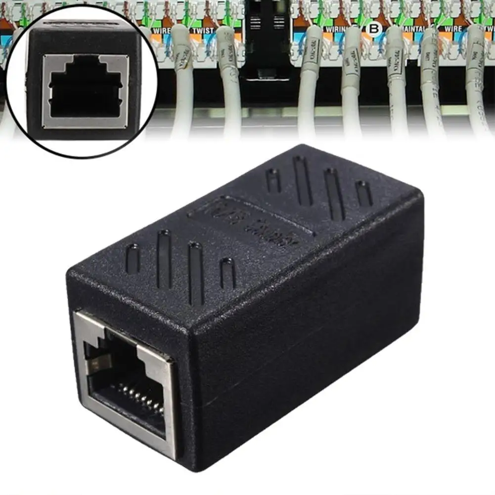 Newest RJ45 Connector Cat7/6 Ethernet Adapter Gigabit Interface Network Extender Convertor For Extension Cable Female To Female