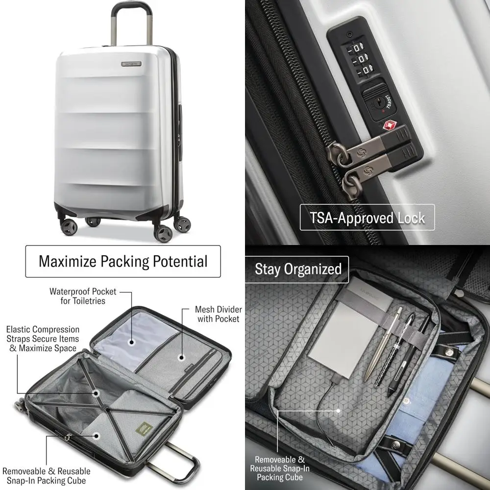 

Lightweight 24-Inch Medium Luggage with Durable Impact Resistance and 360° Aero Trac Spinner Wheels for Smooth Travel