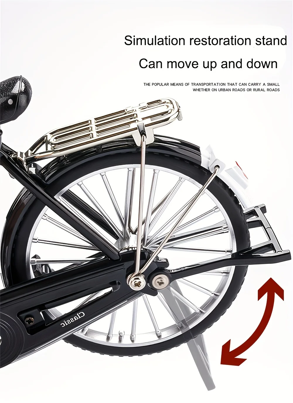 Vintage-Fahrradmodellbausatz – mit Pumpe und Gepäck, ideales Geschenk für Sammler und Home-Office-Dekoration – Detail 7