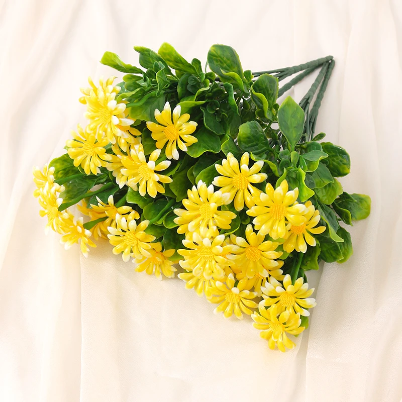 33cm Kunstbloemen Madeliefjes UV-bestendig Kleurvast Plastic Planten Thuis Bruiloft Windows Outdoor Decor DIY Kunstbloemen