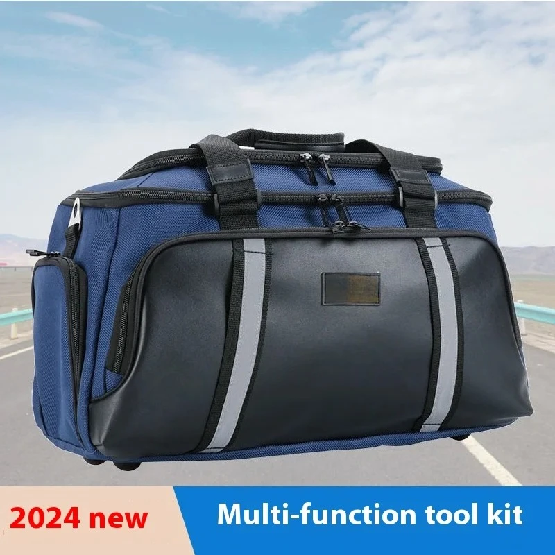 Wholesale Large Thickened Canvas Tool Kit Bag Multi-Functional Portable Men's Wear-Resistant Zipper Case Special Purpose Tool