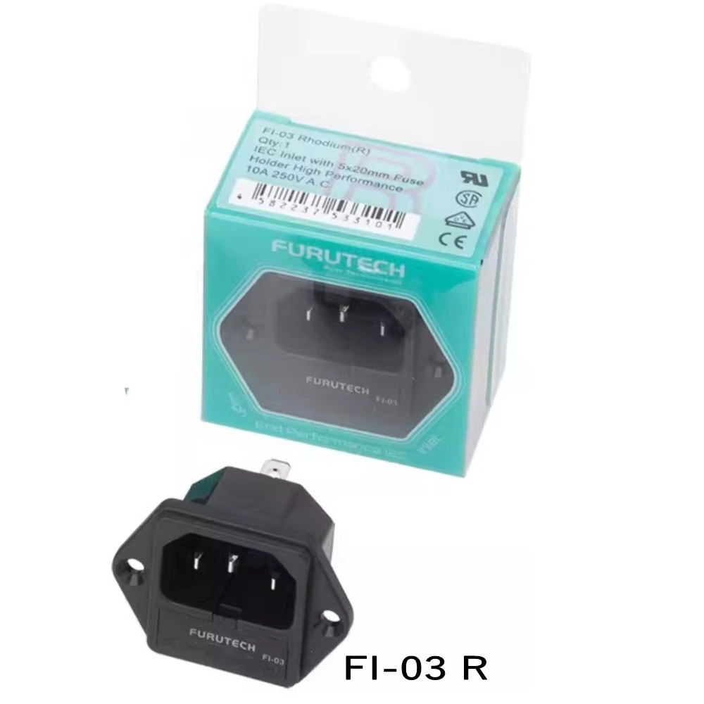FURUTECH FI-03 AC Stekker Socket IEC320-1 C14 Mannelijk Met Zekeringhouder Goud Rhodium Plated 10A 250V Originele Gloednieuwe 1pcs