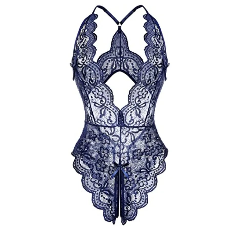 

Women's Sexy Lingerie One Pcs Women Deep V Teddy Floral Lace Bodysuit Babydoll
