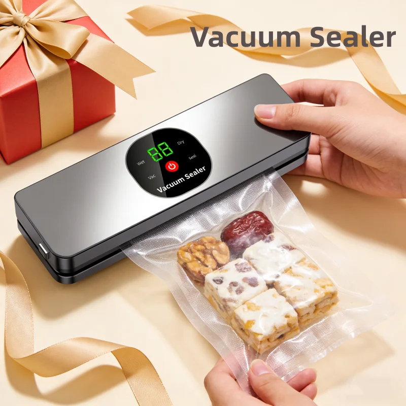 

Портативный беспроводной вакуумный упаковщик с функцией обратного отсчета, сенсорными водонепроницаемыми кнопками, для использования на кухне, набор из нескольких штук