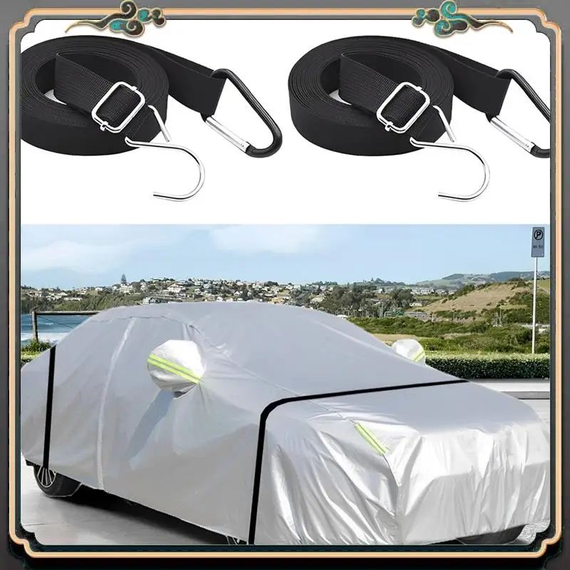 M45K-2Pcs غطاء تلقائي من النايلون، حزام مقاوم للرياح، غطاء سيارة قابل للتعديل، حبل حماية آمن