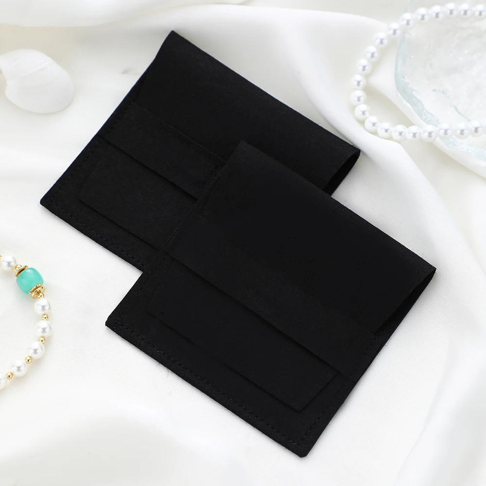 Black Velvet Microfiber Jewellery Packaging Pouches Jewelry Necklace Rings Organizer Pouch Wedding Favor Chic Cosmetic Bag