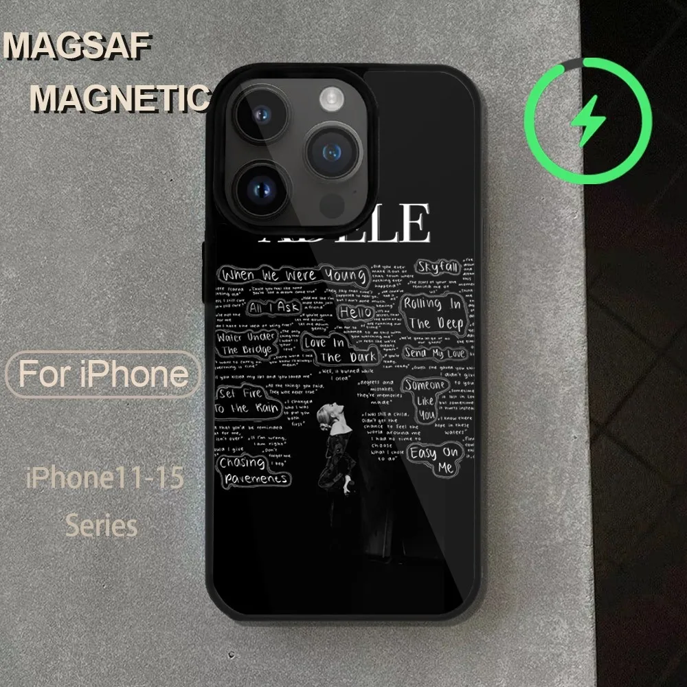 Singer Adele  Phone Case  For iPhone 14 13 12 11 15 Pro Max Magsafe Wireless Charge Plus Mini Cover