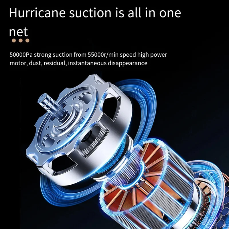 【Hot Cake】5000Pa Large Suction Vacuum Cleaner USB Rechargeable Cordless Handheld Vacuum 2400Mah Electric Sweeper For Pet Hair