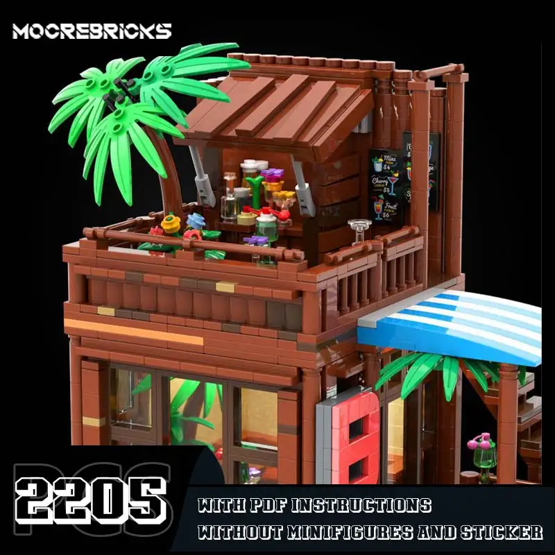 Creatieve Street View Hoek Bar & Band Winkel Bouwstenen Hot Landmark Architectuur Model Bakstenen Expert Collectie Speelgoed Kindercadeau