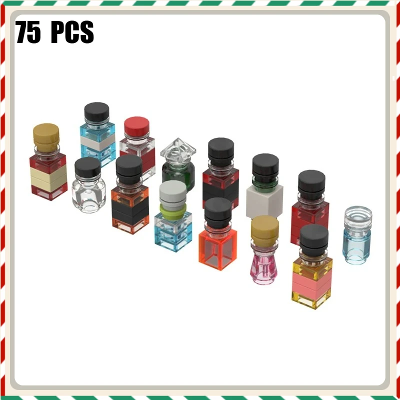 MOC Wine Glasses Cosmetics Building Blocks Set - Liquor Bottles Perfume Bricks Model Gifts for Boys Girls
