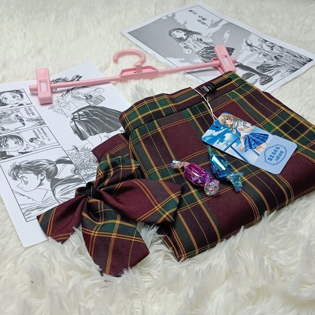 가을 겨울 오르트 스커트 오리지널 디자인 스쿨 오르트 JK 슬레 여성용 패셔너블 투피스 세트 V넥 오르트 스웨이드