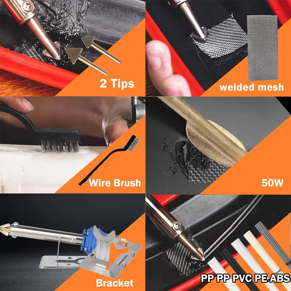 Plastic Welding Soldering Iron Kit 50W/100W - Temperature Controlled Soldering Station Car Bumper Repair Ironing Tool Repair Kit