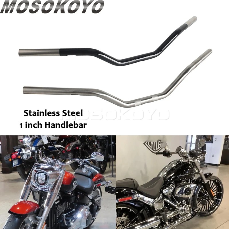 

Rise 3" 4" Handlebars 25mm Motorcycle Handle Bar 1in For Harley Softail Fat Boy FLFB Street Bob FXBB FXBR 2025 Touring CVO 23-25