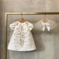 White Flower Girls Dresses For Wedding Children Birthday Party Wear Pageant Clothing Baby Baptism Kids' Boutique Princess Dress