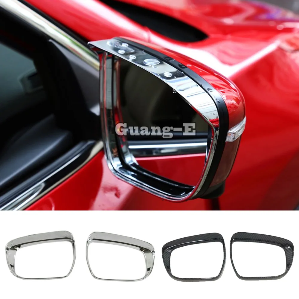 

For Nissan Murano 2015 2016 2017 2018 Car Rear Rearview Side Glass Mirror Trim Frame Rain Shield Sun Visor Shade ABS Chrome 2pcs
