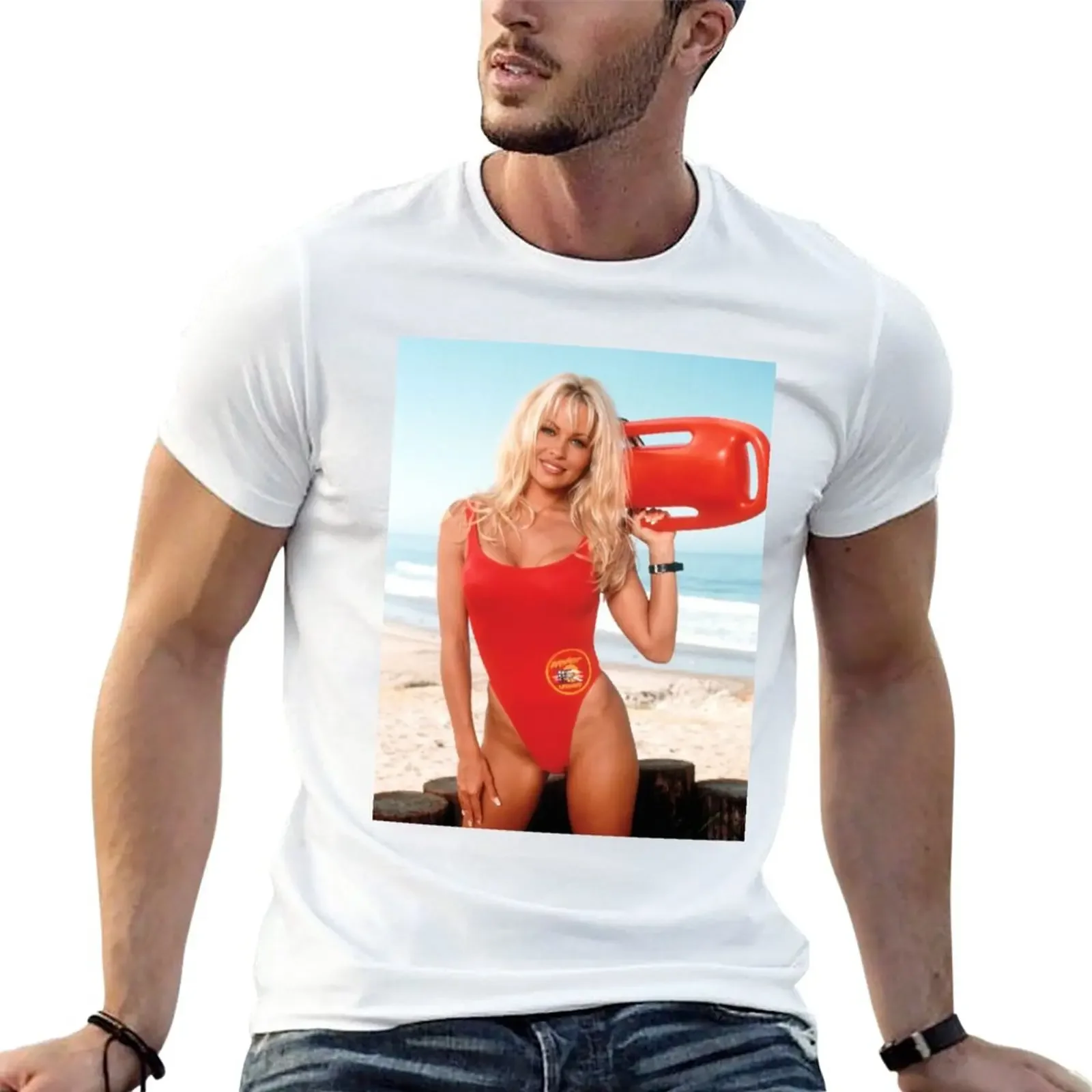 

Pamela Anderson Baywatch T-Shirt korean fashion hippie clothes T-shirt men