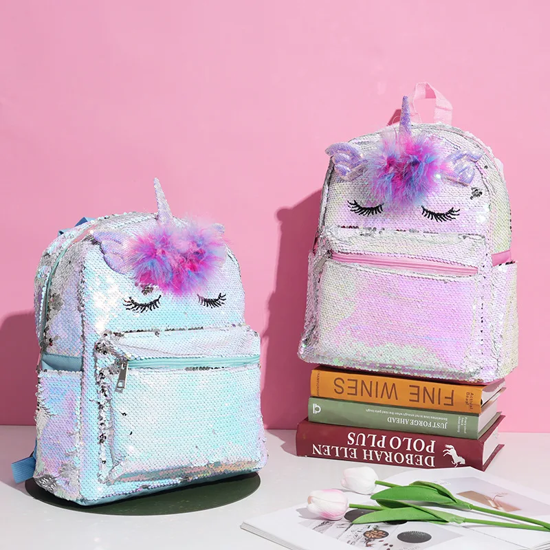 

Unicorn Girls Backpack for Kids School Bags Sequins Cute Cartoon Bagpack Children's Schoolbags Student Bookbag Escolar Mochila