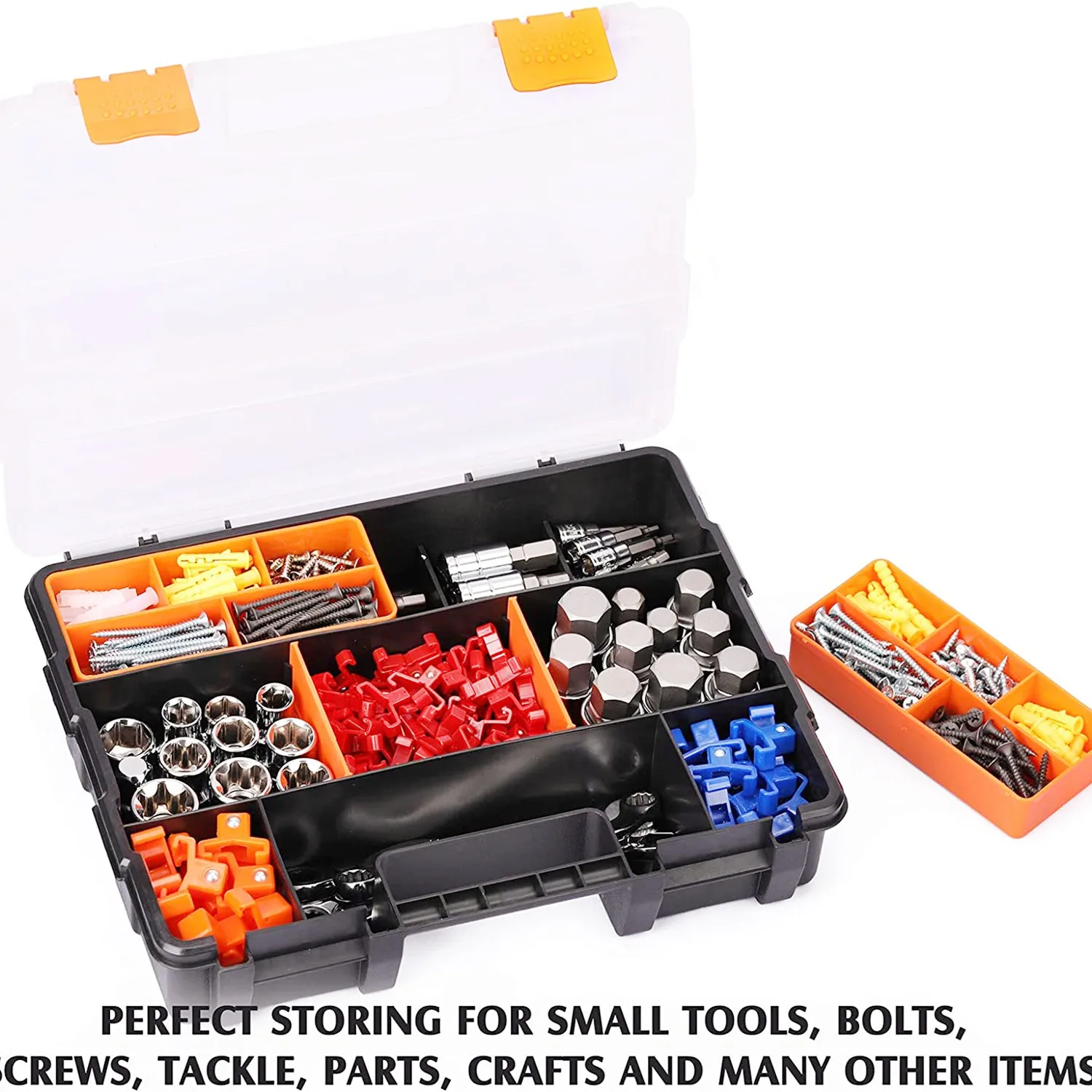 Portable Parts Box Hardware Storage Toolbox Plastic Case Multi-Grid Combination Screw Storage Box Garage Repair Tool Box