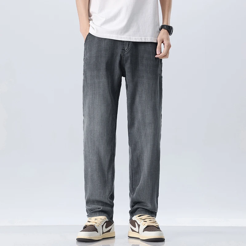 

Summer Thin Lysel Wide Pants Casual Fashion Youth Loose Long Pants Men Pants High Quality Fabric Skin Friendly Comfortable Pants