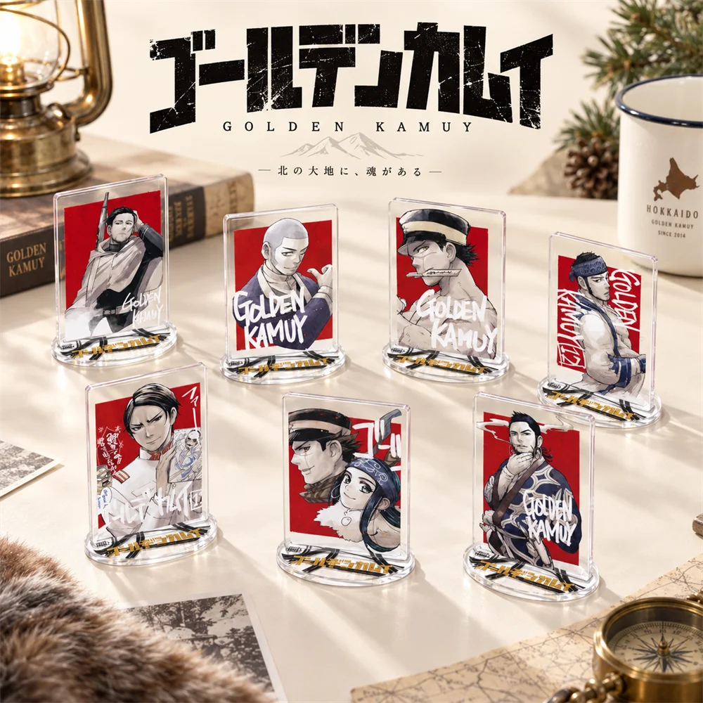 Golden Kamuy 15cm Ink Wash Style Acrylic Stand Figures Keychain Anime Desktop Tabletop Ornament Otaku Fans Collectible Gift
