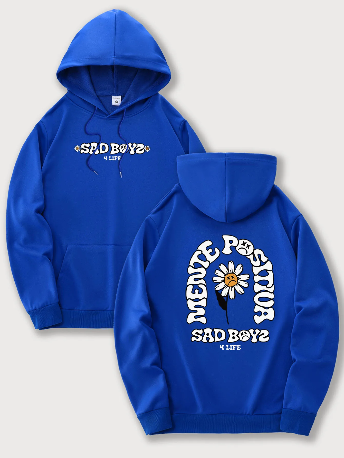 Singer Junior H Sad Boys Positive Mind Funny Print Hooded Men Women Y2k Hoodies Oversized Sweatshirt Hip Hop Unisex Streetwear
