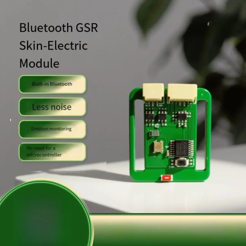 For Bluetooth GSR Skin Conductance Sensor Kit, Skin Resistance Current Measurement Finger Clip with SDK