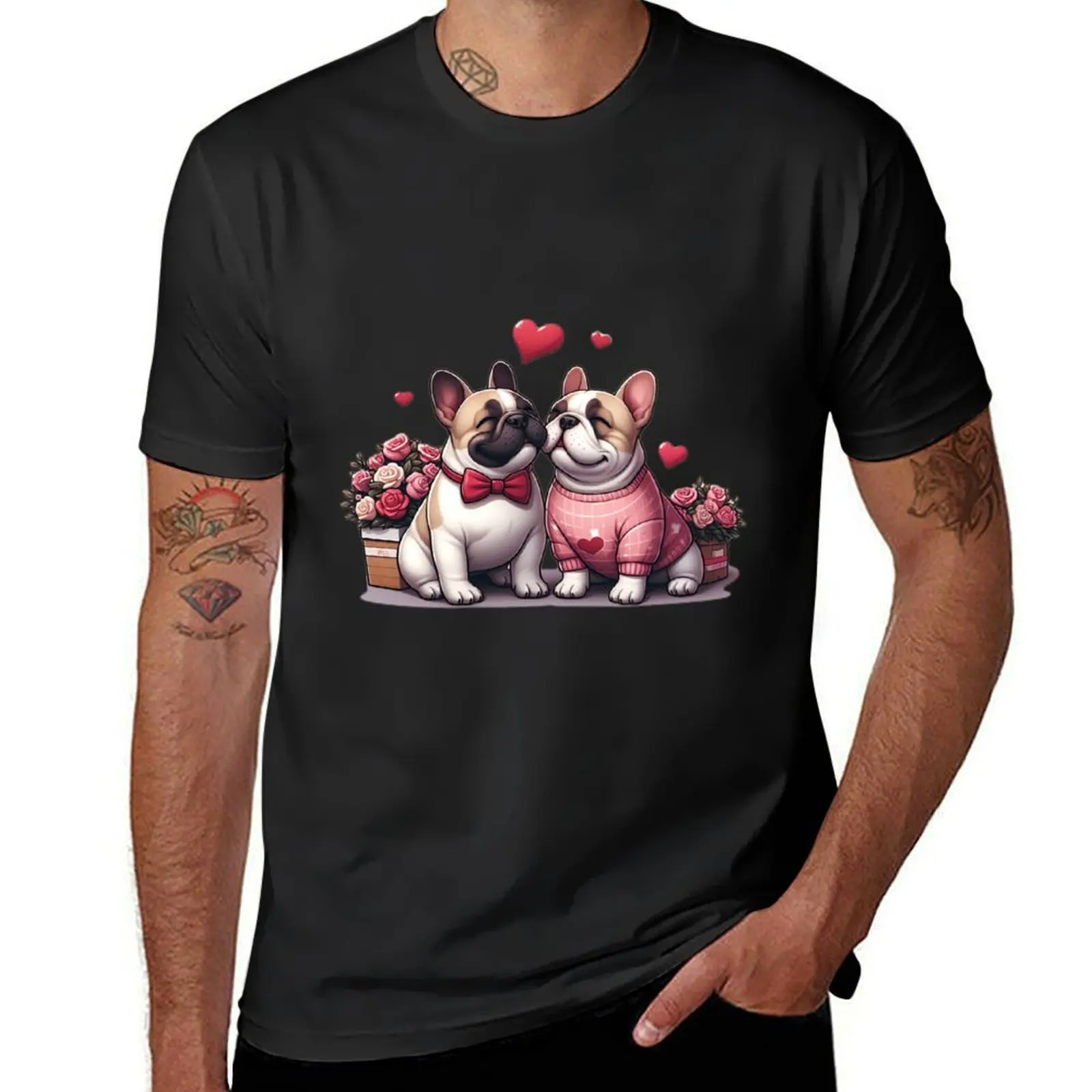 Frenchies in Love Lounge T-Shirt Blouse blanks oversizeds cute clothes mens cotton t shirts