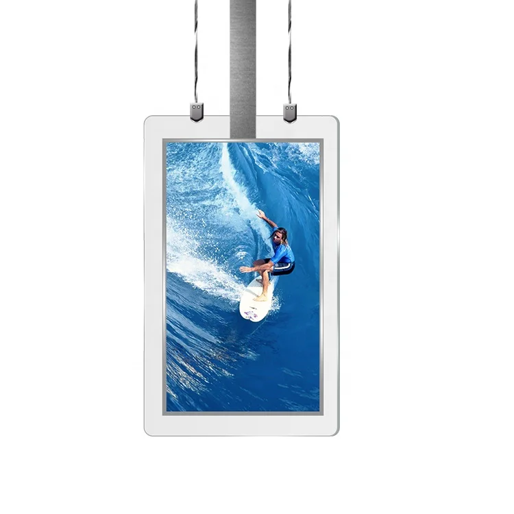 Ultra Thin Ceiling Mounted Dual Sides Screens Hanging Double Sided LCD Display Digital Signage Advertising Player