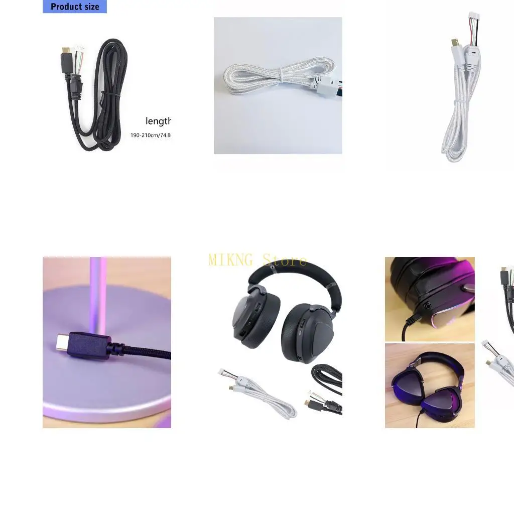 USB Type C Headphone Replacement Cable with Open Wire Repair End, Braided-Sleeved Cord for DIY Recabling Tasks Best Sale