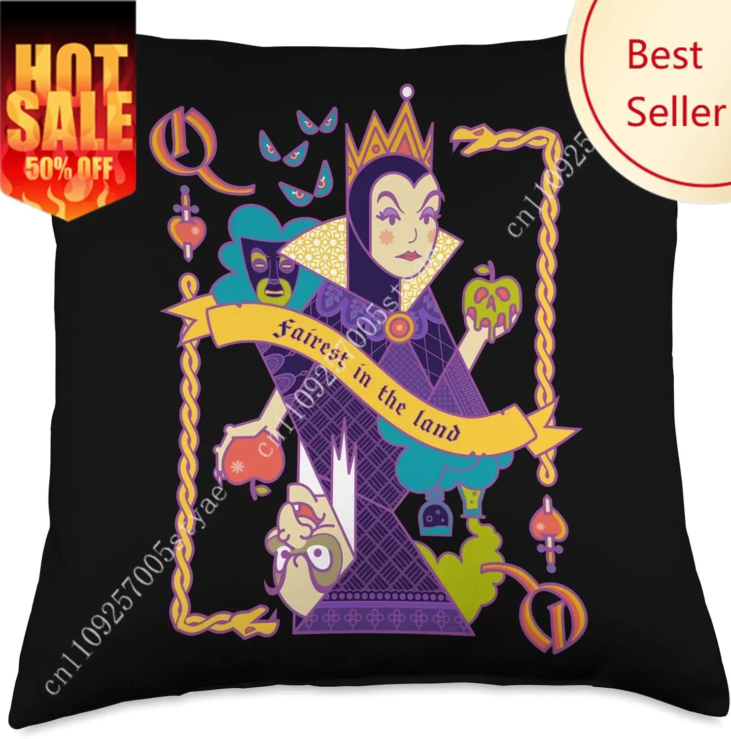 

Villains Evil Queen Ft llowcase Disney Cartoon Pillow Case Soft Sofa Bed Child Holiday Party Boy Girl Gifts Custom Pillow Cover