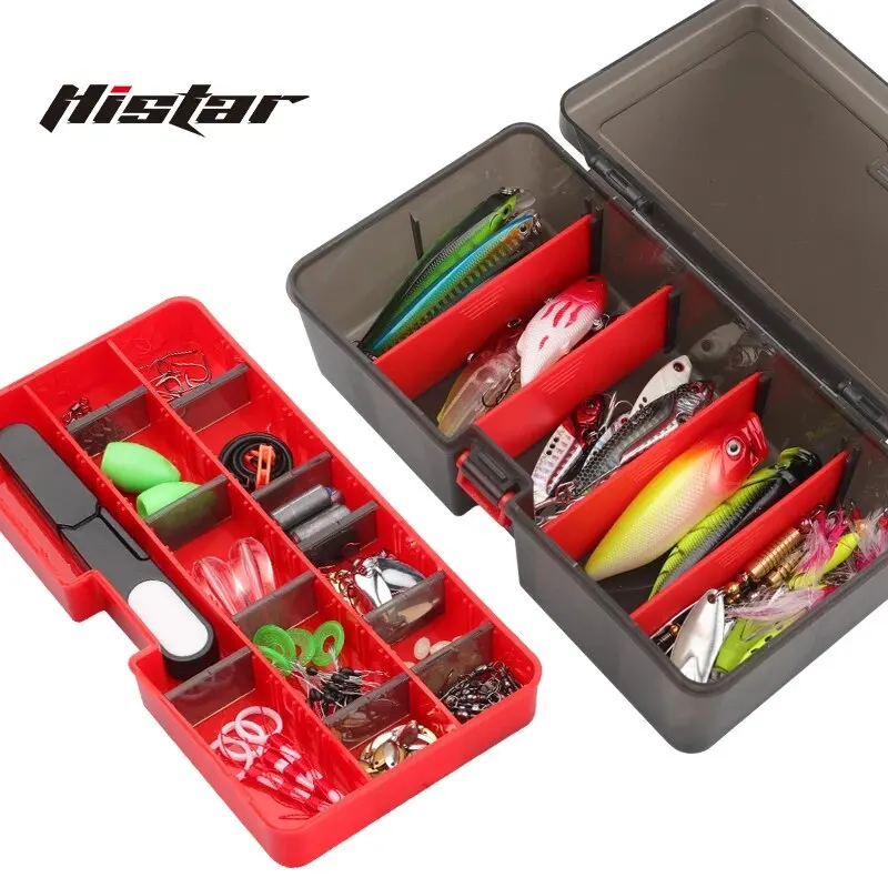 HISTAR 1PC Thicken PP Anti-Pressure Big Capacity Detachable Board Adjustable Space Double Layer Multi-Size Fishing Tackle Box