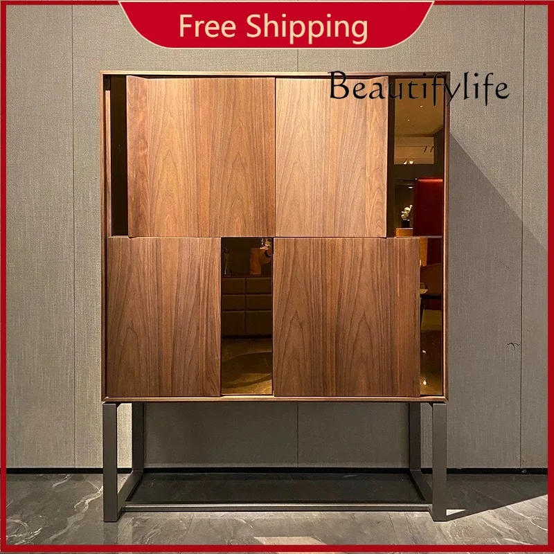 

X Italian Minimalist Side Cabinet Modern Minimalist Living Room Solid Wood Nordic Restaurant Entrance Storage Wine Cabinet