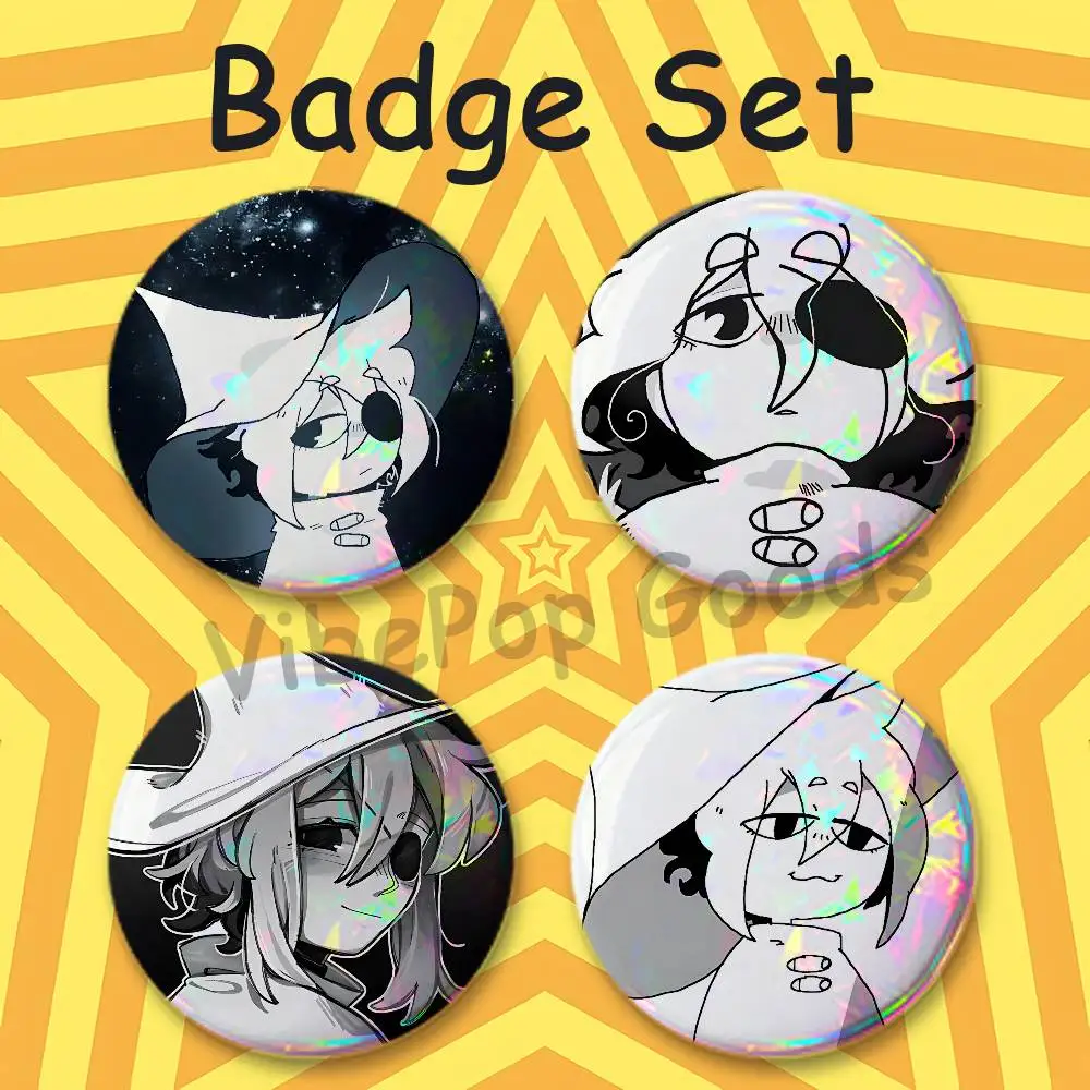 I-In S-Stars and Time S-Siffrin Creative Quirky Mini Pill Badges 25mm Micro Button Pins Fan-made Merch  Gift for Friends
