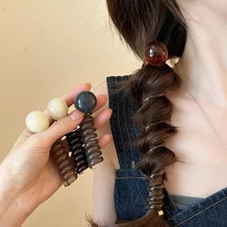 Cute Braid Rubber Bands for Women Girls Telephone Wire Hair Ties Spiral Spool Headbands Ponytail Girls Hair Accessories